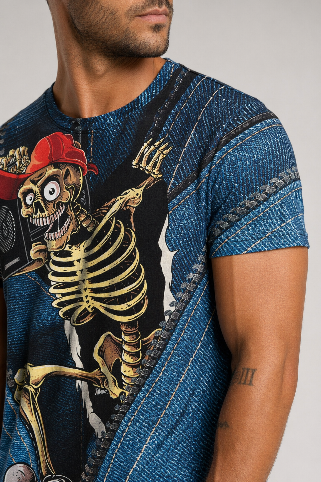 Vintage Skull Graphic Tee for Men Style 9
