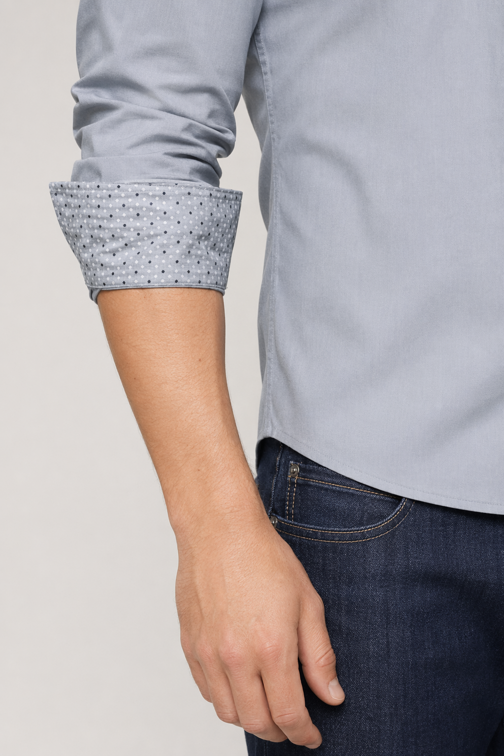 Slim Fit Button-Up Shirt for Men's Casual Wear Gray
