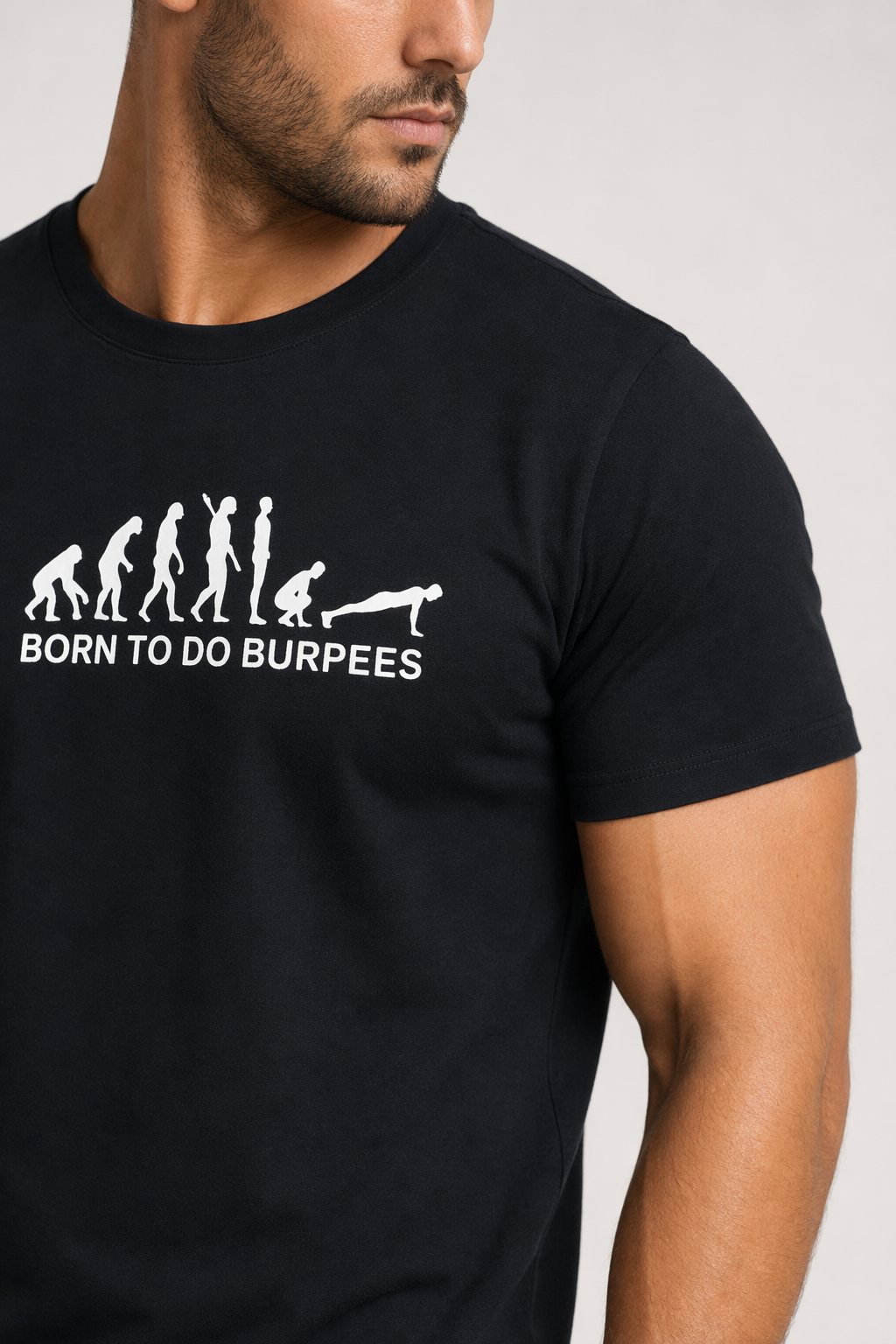 Men's Logo T-Shirt for Burpee Exercise Black