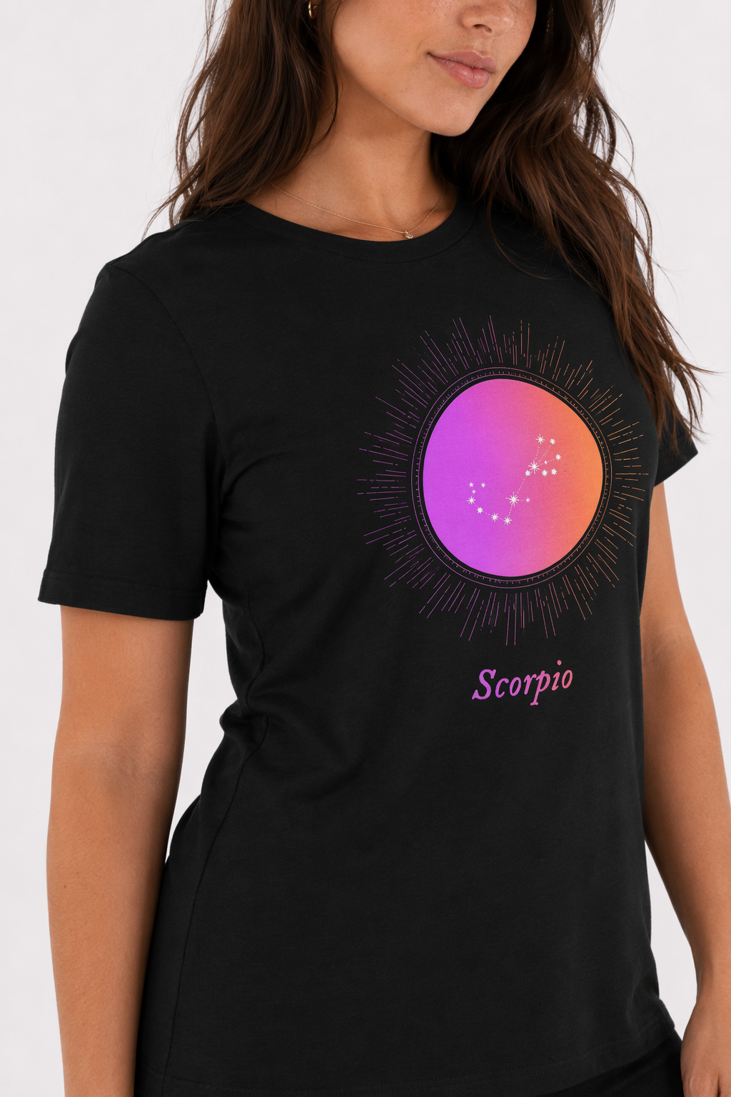 Gradient Zodiac T-Shirt for Women Black