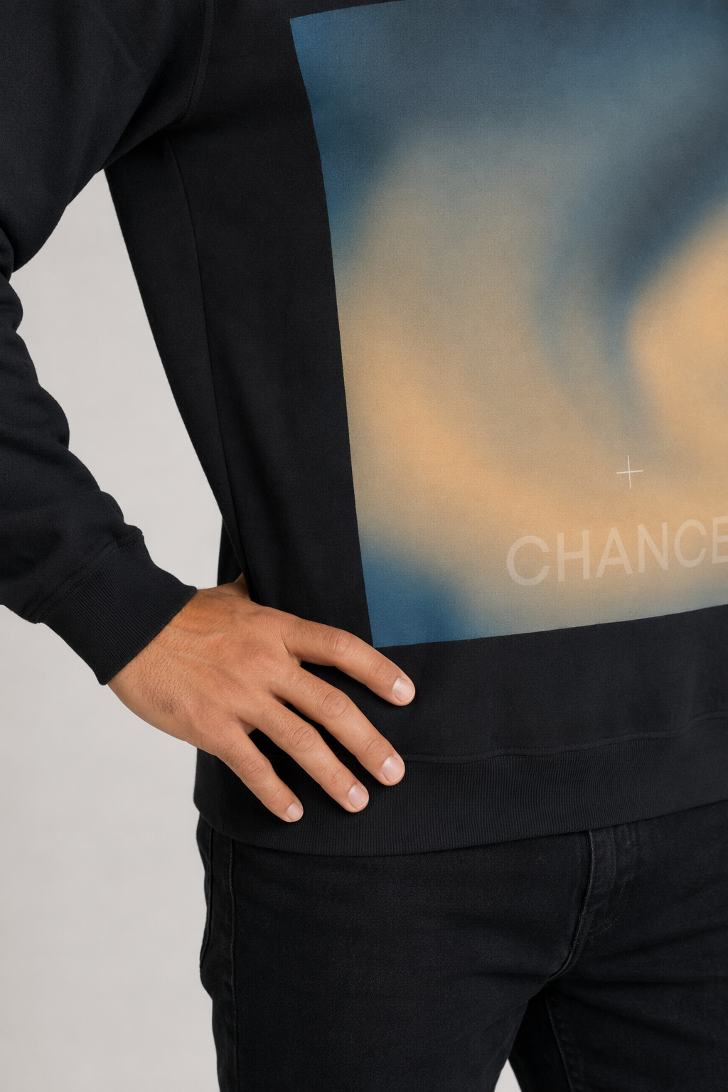 Gradient Swirl Men's Pullover Black