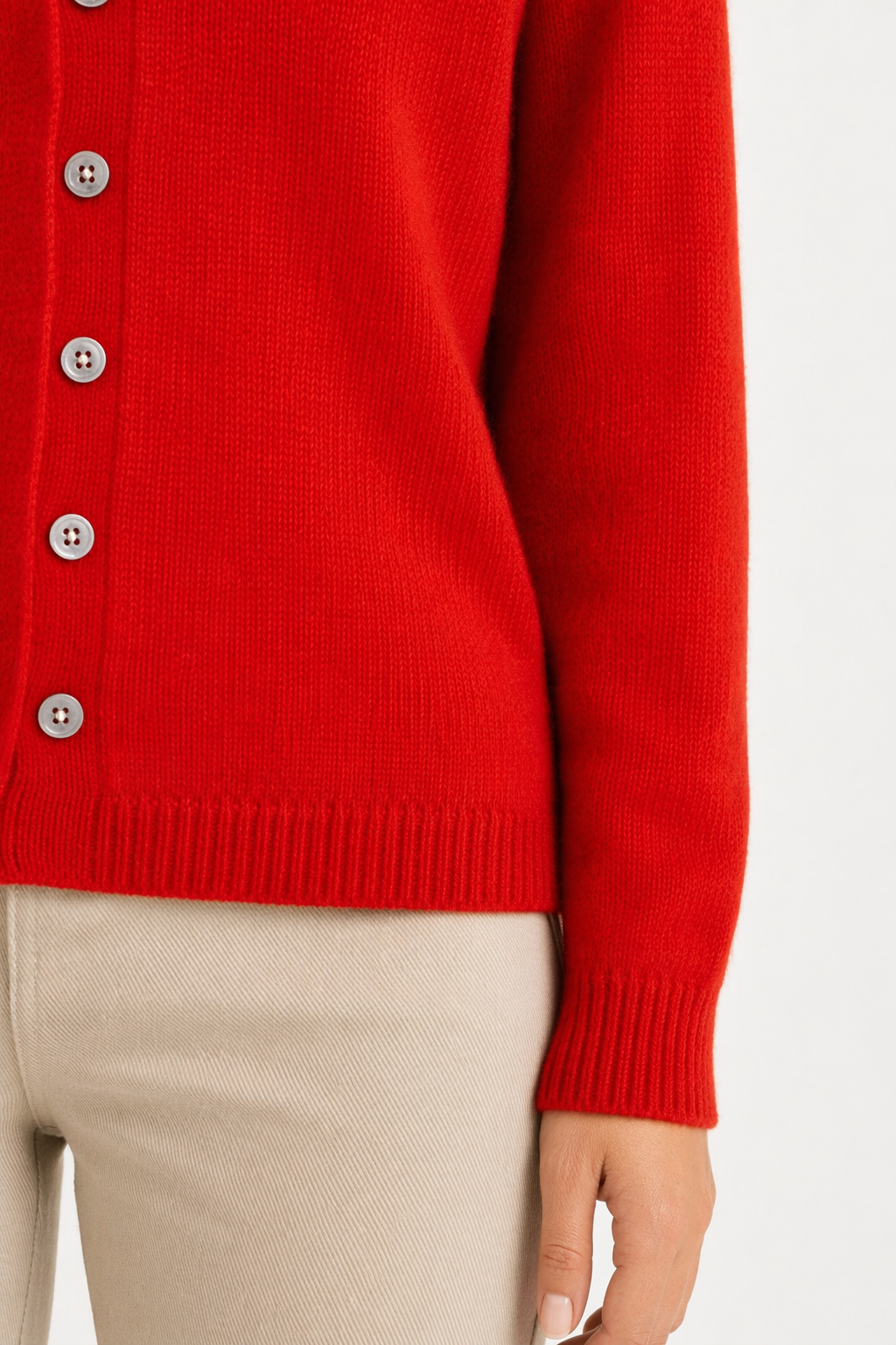 Slim Fit Cardigan for Women - Korean Inspired Design Red