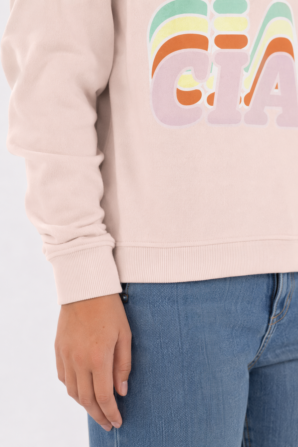 Multicolored Crop Hoodie for Women: Embrace the Vibrant! Pale Pink