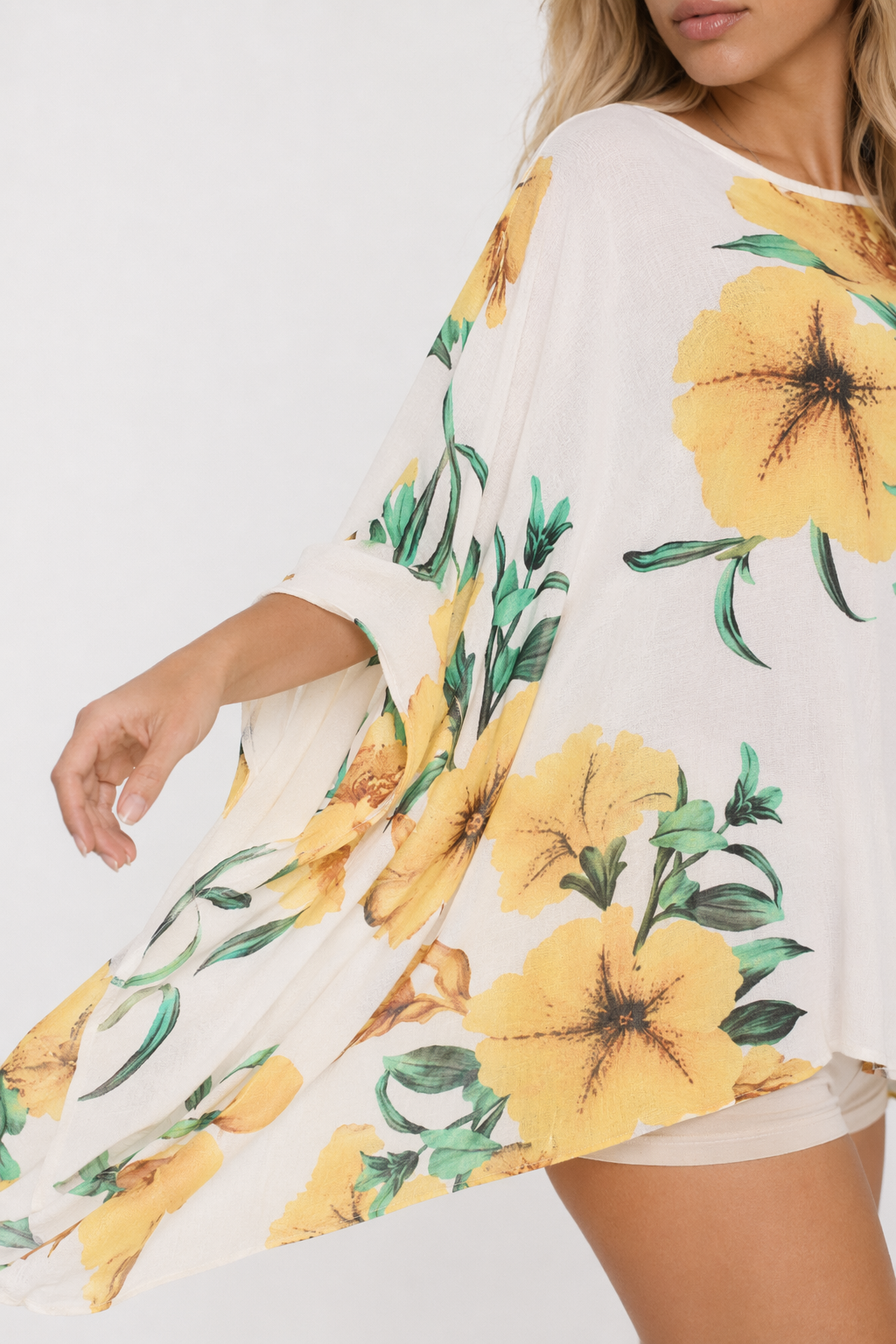 Floral Chiffon Batwing Top for Women Default