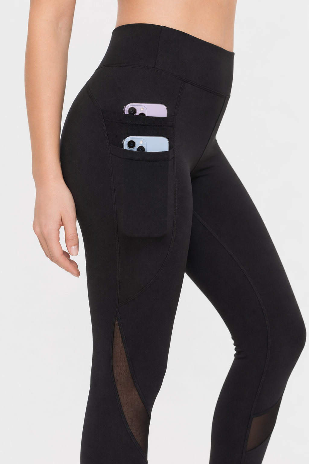 Yoga Leggings with Side Pockets on Both Sides Black