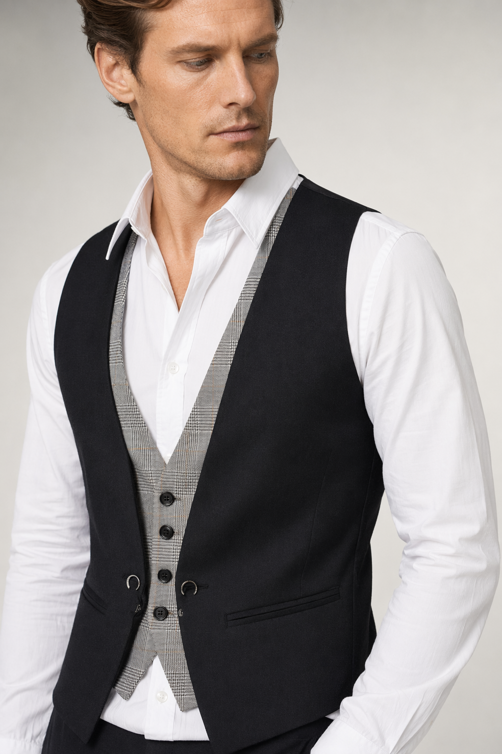 Double Layer Men's Vest Black