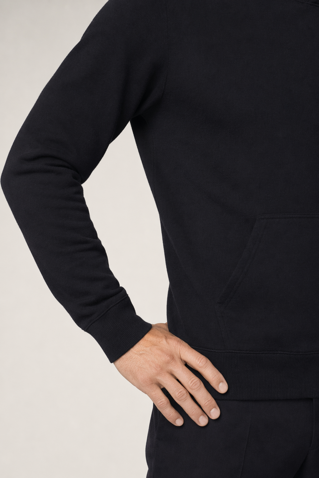 Mens Hooded Sweatshirt with Swirling Back Design Default