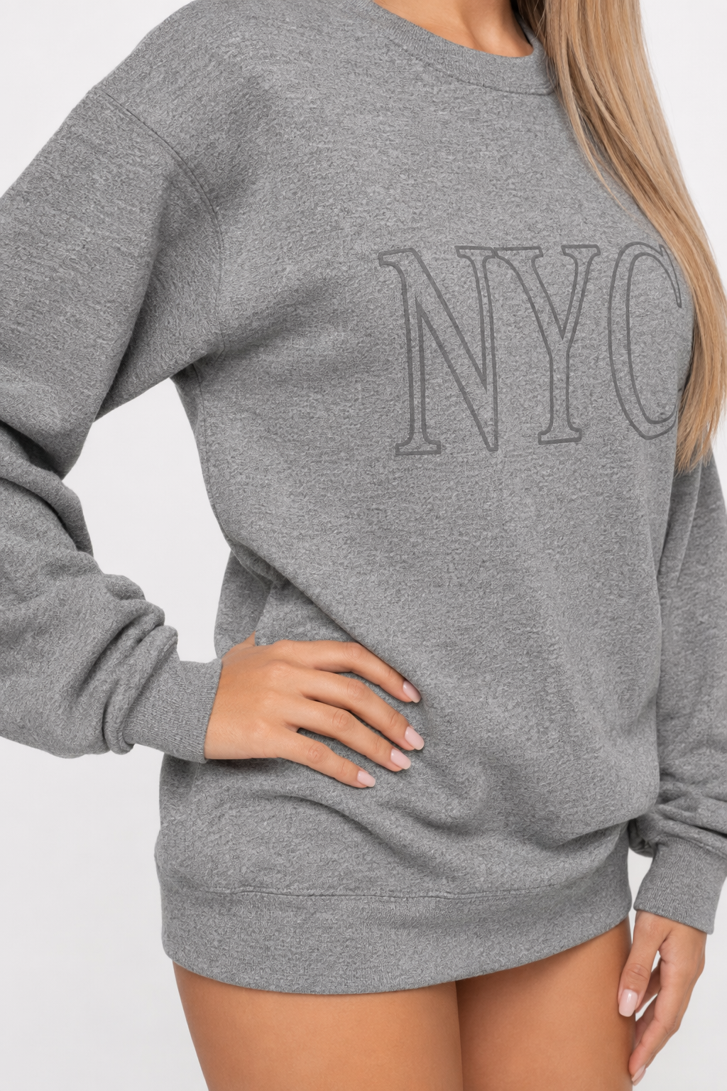 Gray Crewneck Sweatshirt for Women in New York City Default
