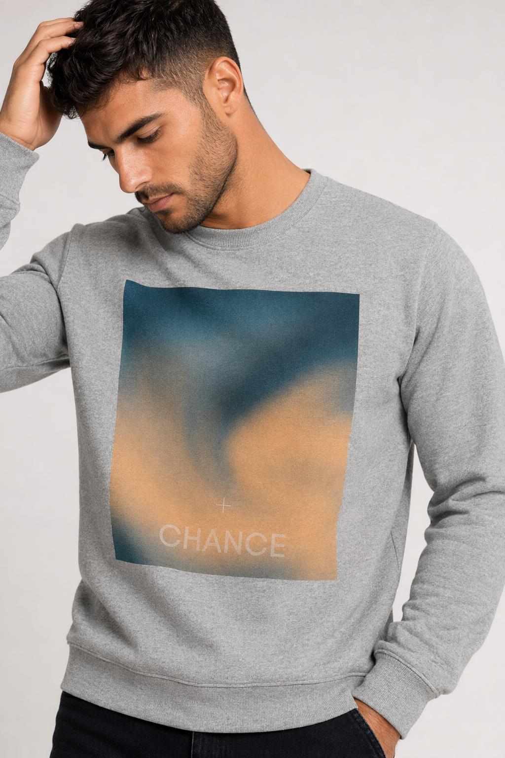 Gradient Swirl Men's Pullover Sport Grey