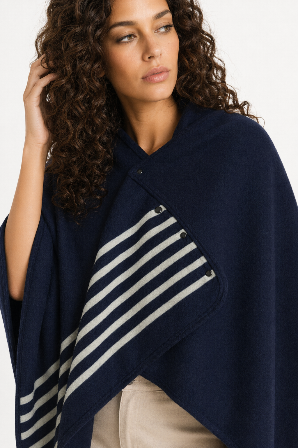 Double Layered Checkered Blanket with Versatile Functions Navy