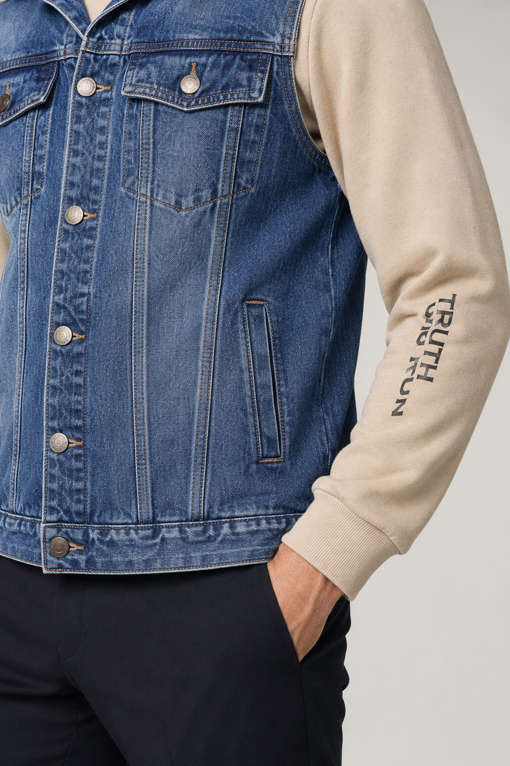 Denim Vest for Casual Men's Wear BLUE