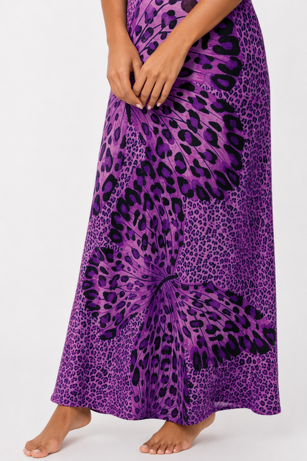 Sleeveless Dress with Leopard Print for Women Purple
