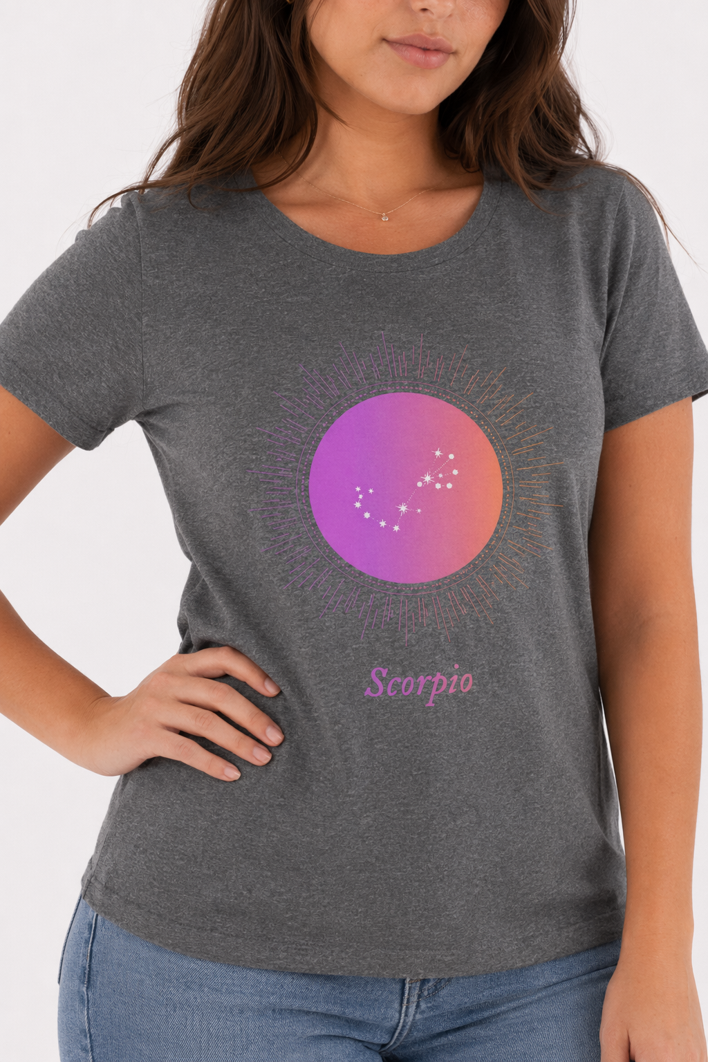 Gradient Zodiac T-Shirt for Women Deep Heather