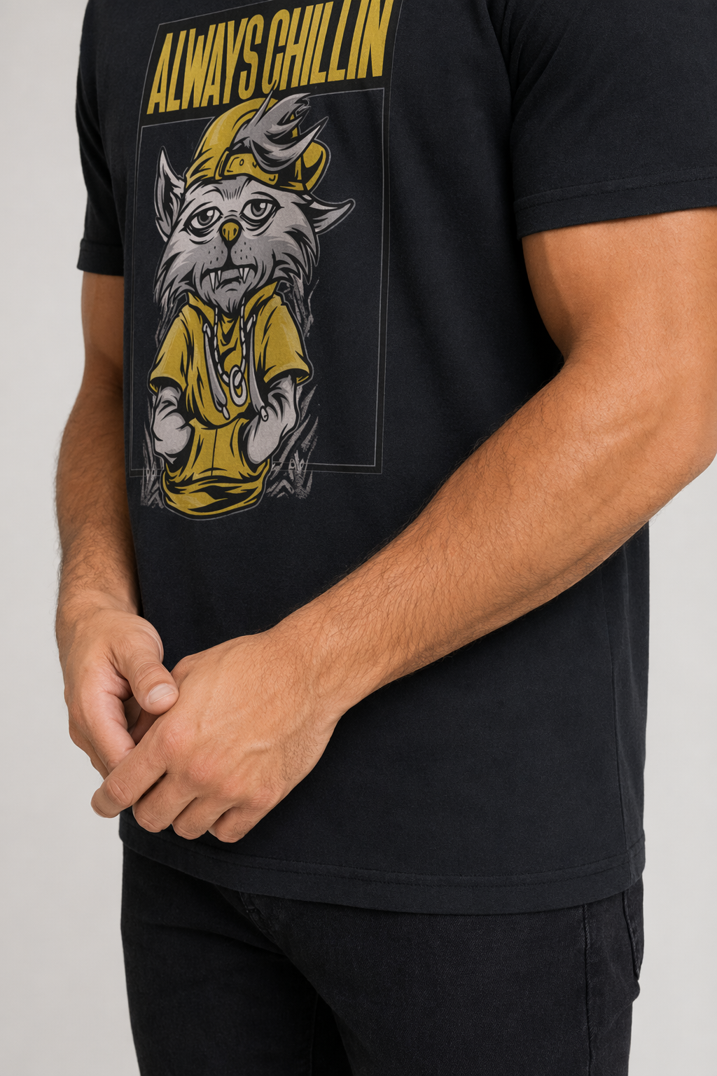 Men's Forever Relaxed Graphic Tee Solid Black Blend