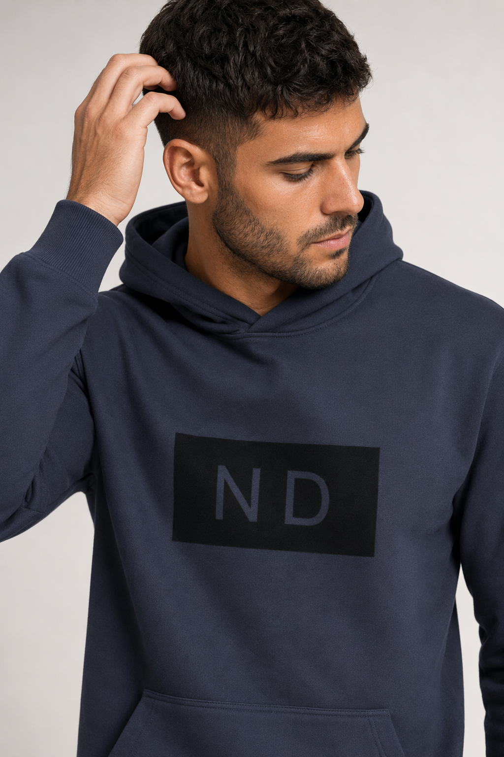 ND Hooded Sweatshirt for Men's Urban Fashion Navy