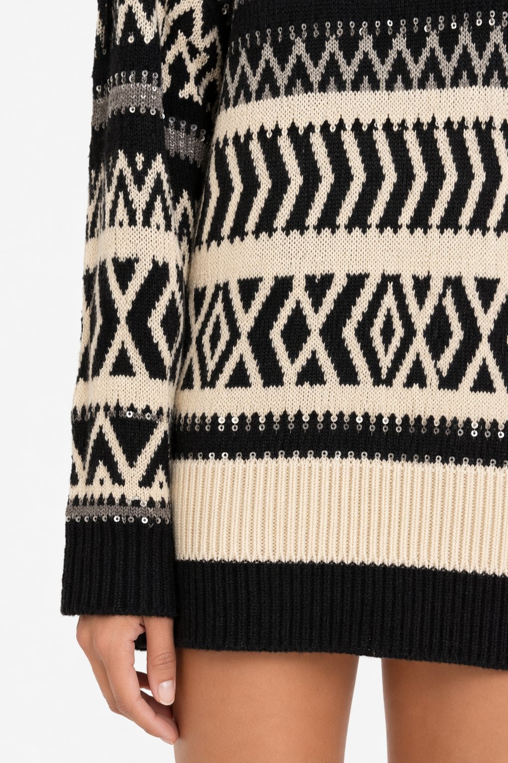 Geo Pattern Women's Round Sweater Default