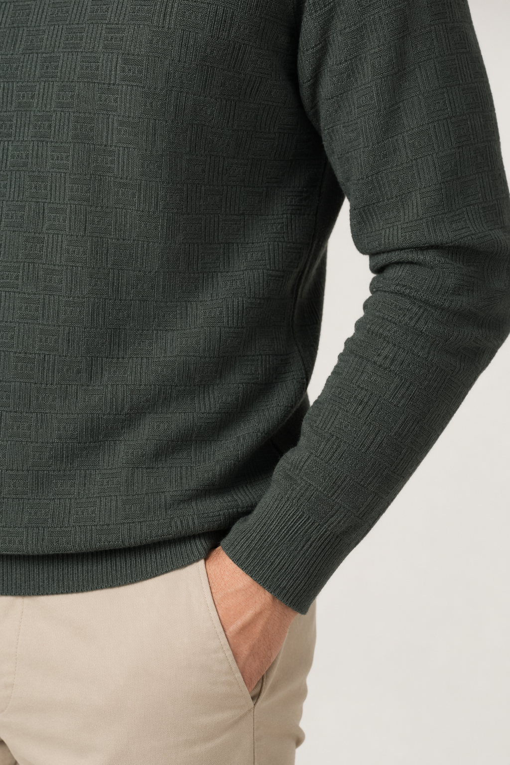 Long Sleeve Casual Men's Shirt Green