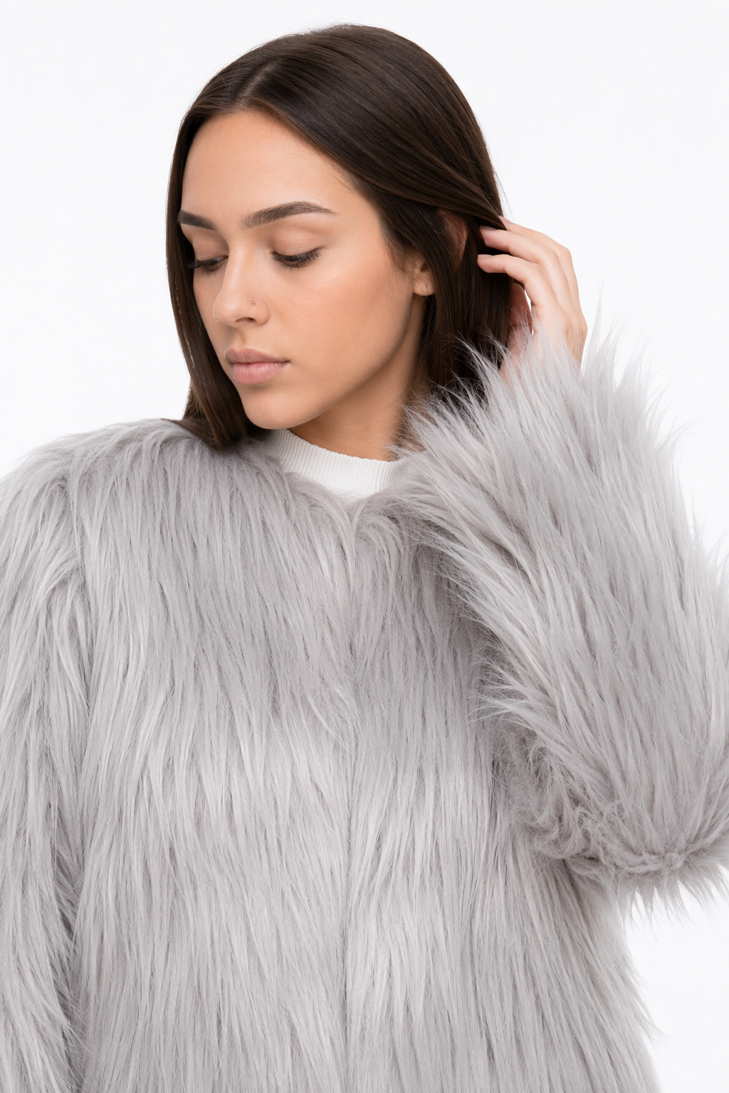 Puff Sleeve Women's Jacket Gray