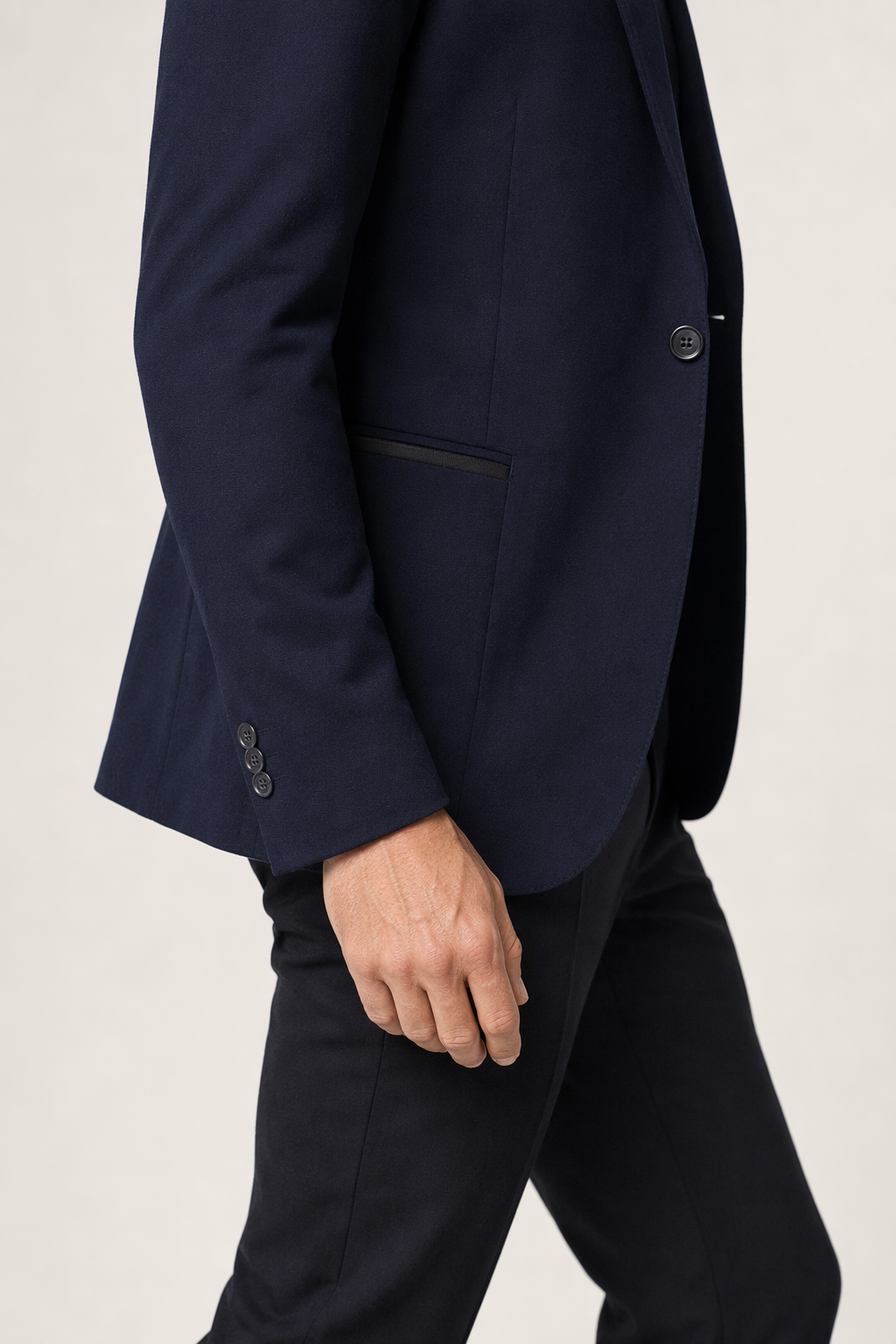 Single-Button Mens Smart Casual Jacket Navy