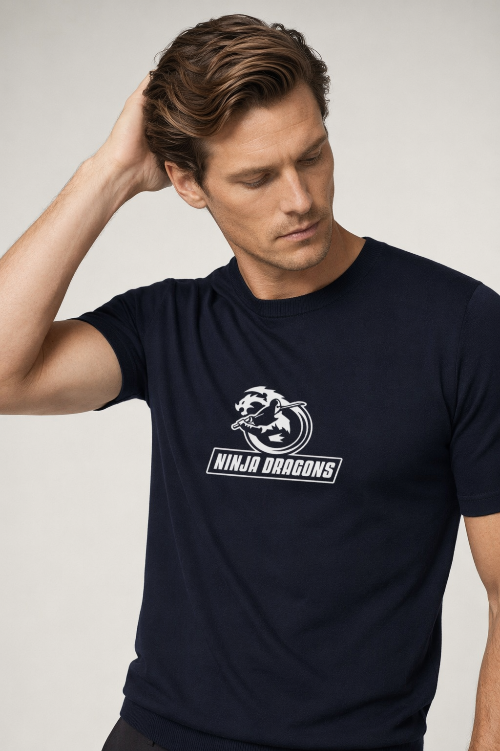 Heavy Cotton Tee - Ninja Dragon Navy