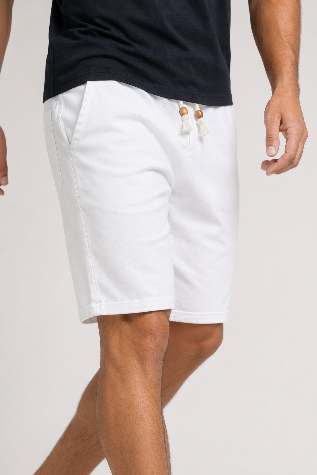 Casual Drawstring Shorts for Men White