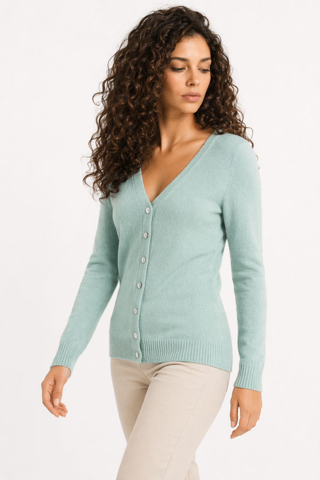 Slim Fit Cardigan for Women - Korean Inspired Design Mint