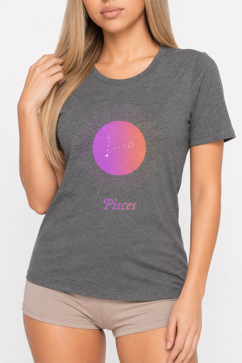 Gradient Pisces Women's Zodiac Tee Deep Heather