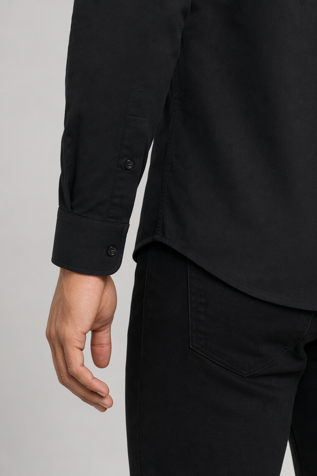 Wrinkle-Free Oxford Shirt for Men with Button Down Design Black