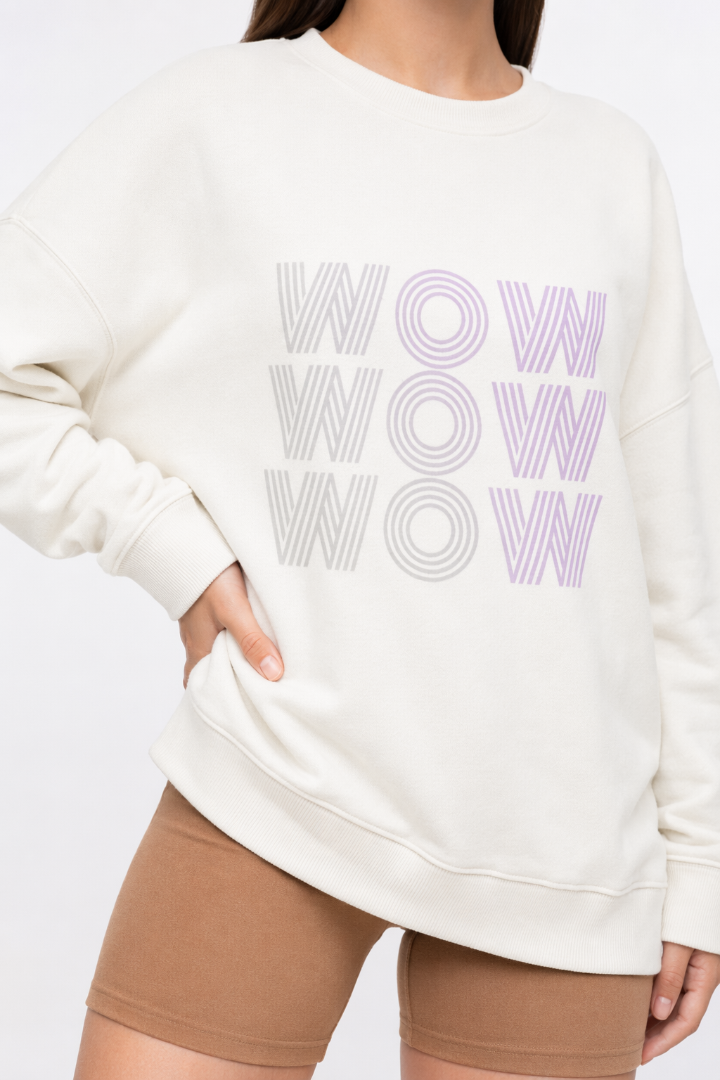 Wow Logo Sweatshirt for Women White