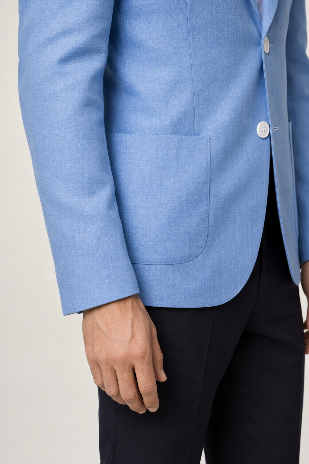 Linen Blazer for Men - Two Button Stylish Jacket Blue