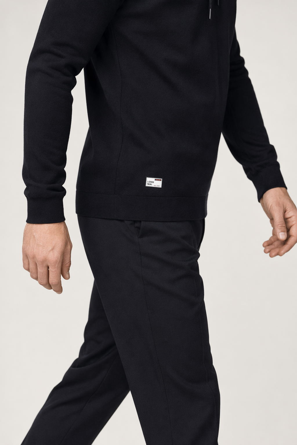 Zippered Men's Hooded Sweatshirt Black
