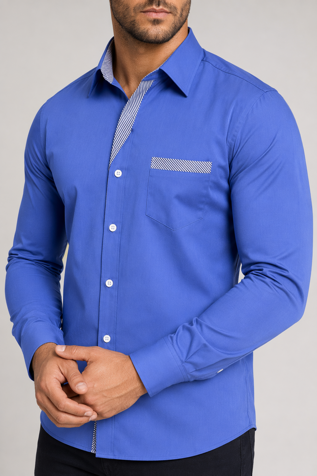 Plus Size dress shirt Blue