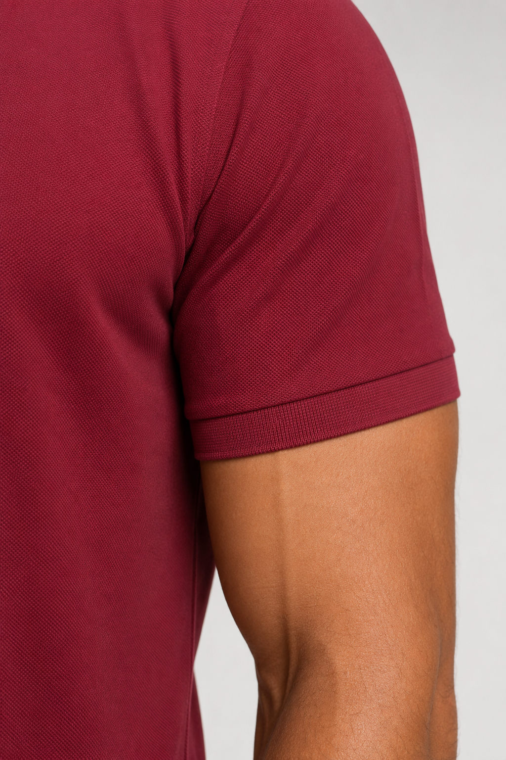 Zipper Polo Shirt for Men with Short Sleeves Red