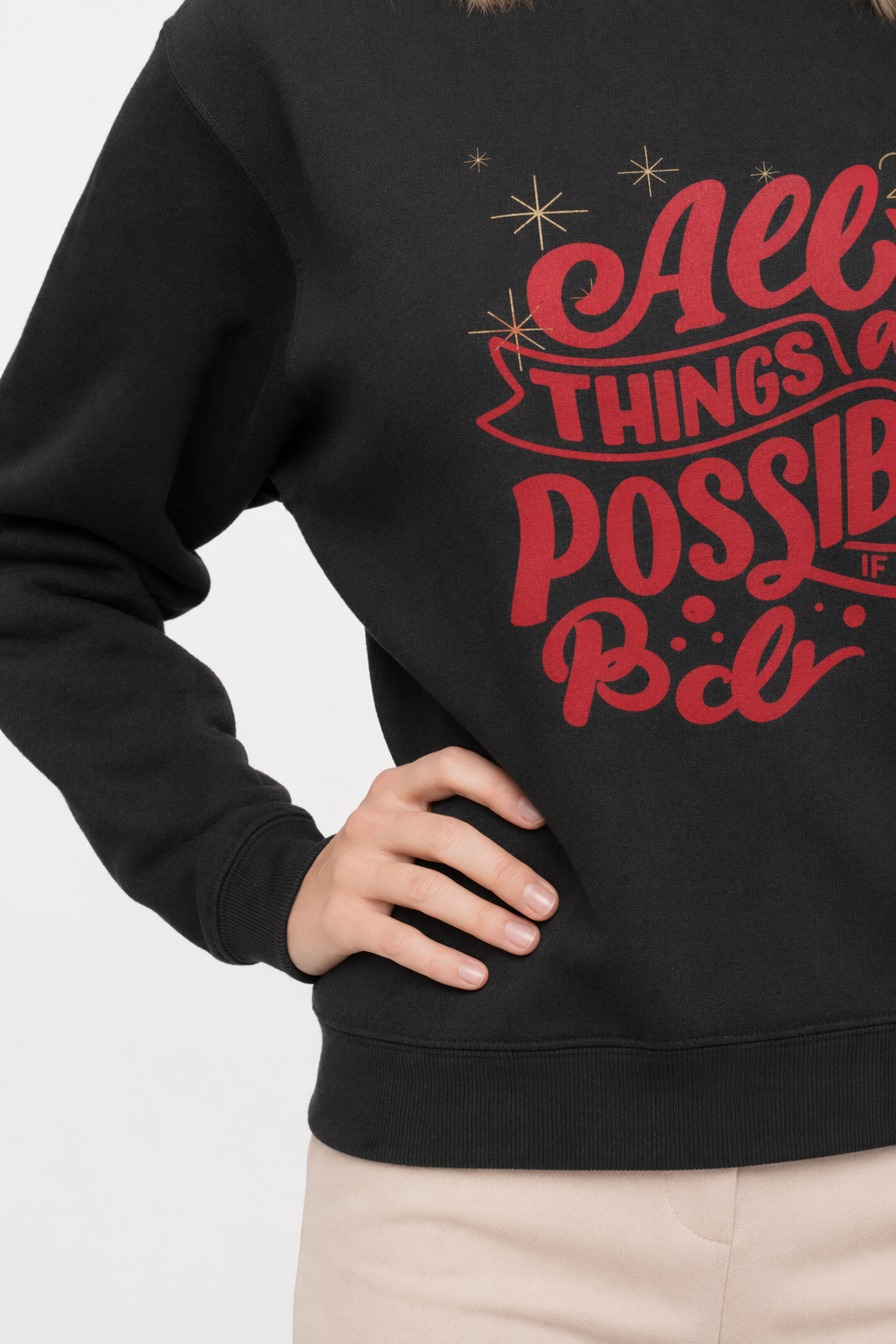 2023 Women's Inspirational Sweatshirt Black