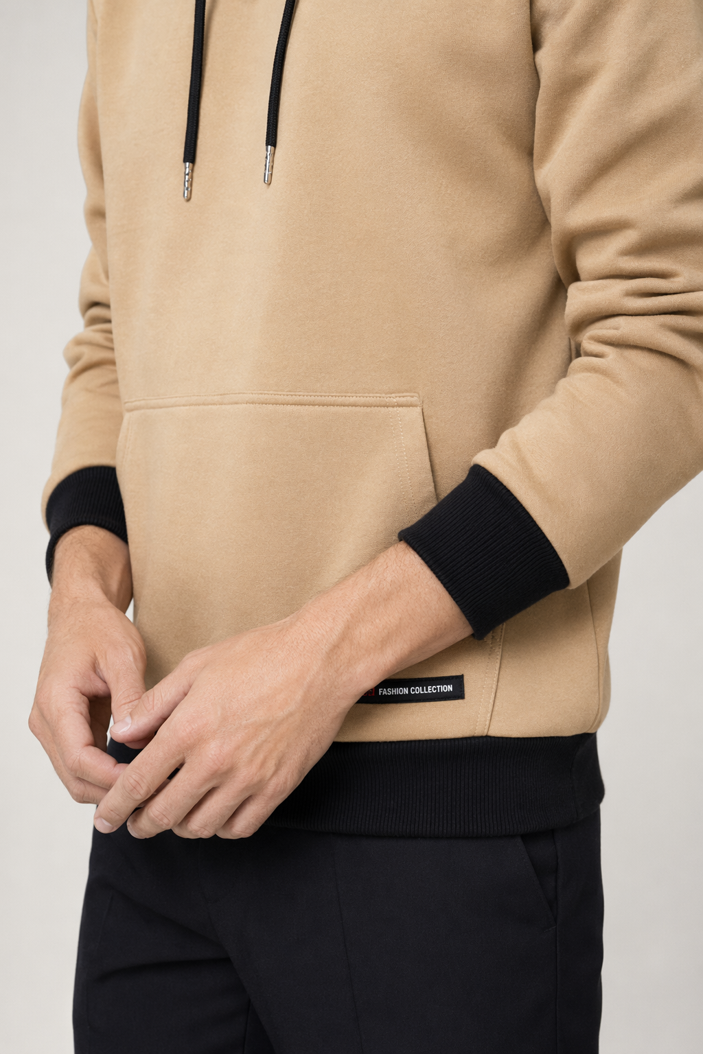 Men's Two Tone Hoodie - Emphasizing Style and Elegance Khaki