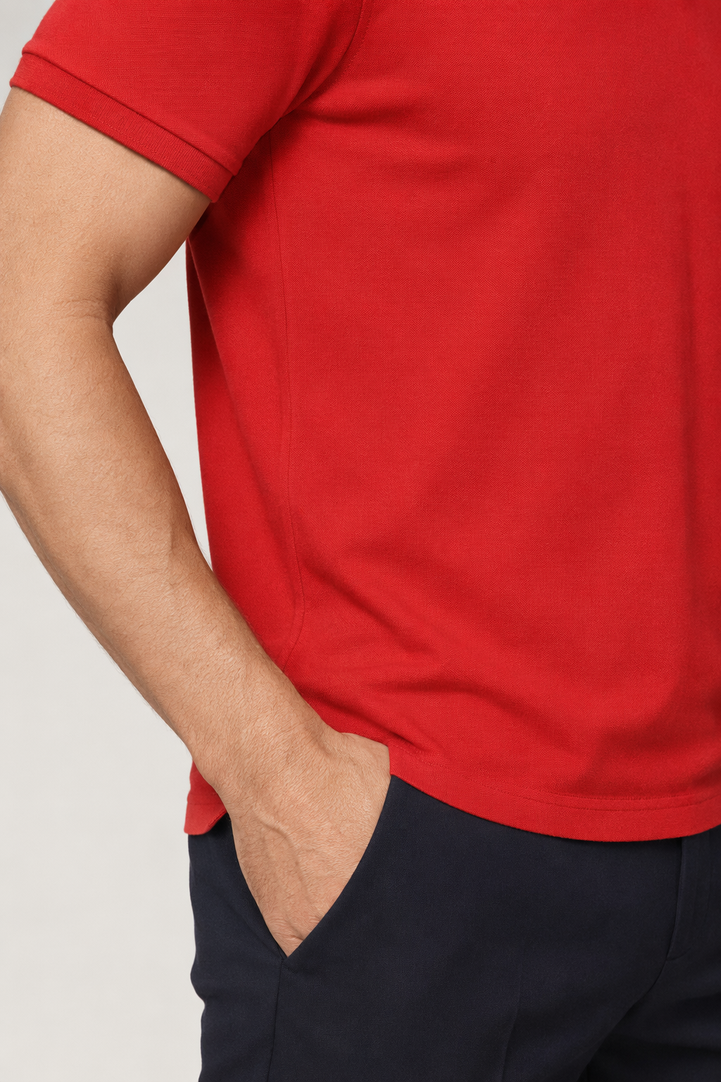 Casual Polo Shirt for Men with Short Sleeves Red