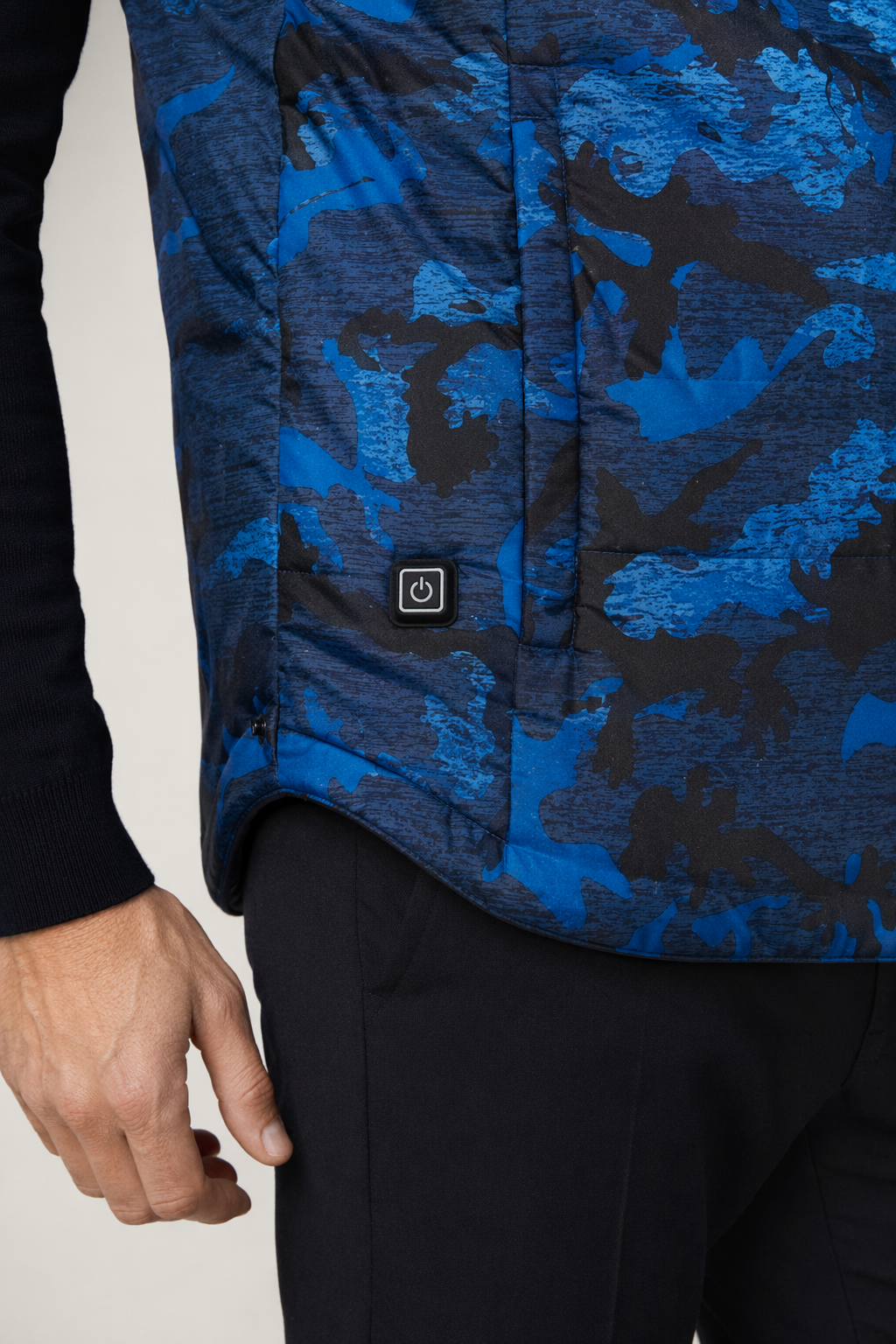 Intelligent Technology Heated USB Winter Vest for Men Blue