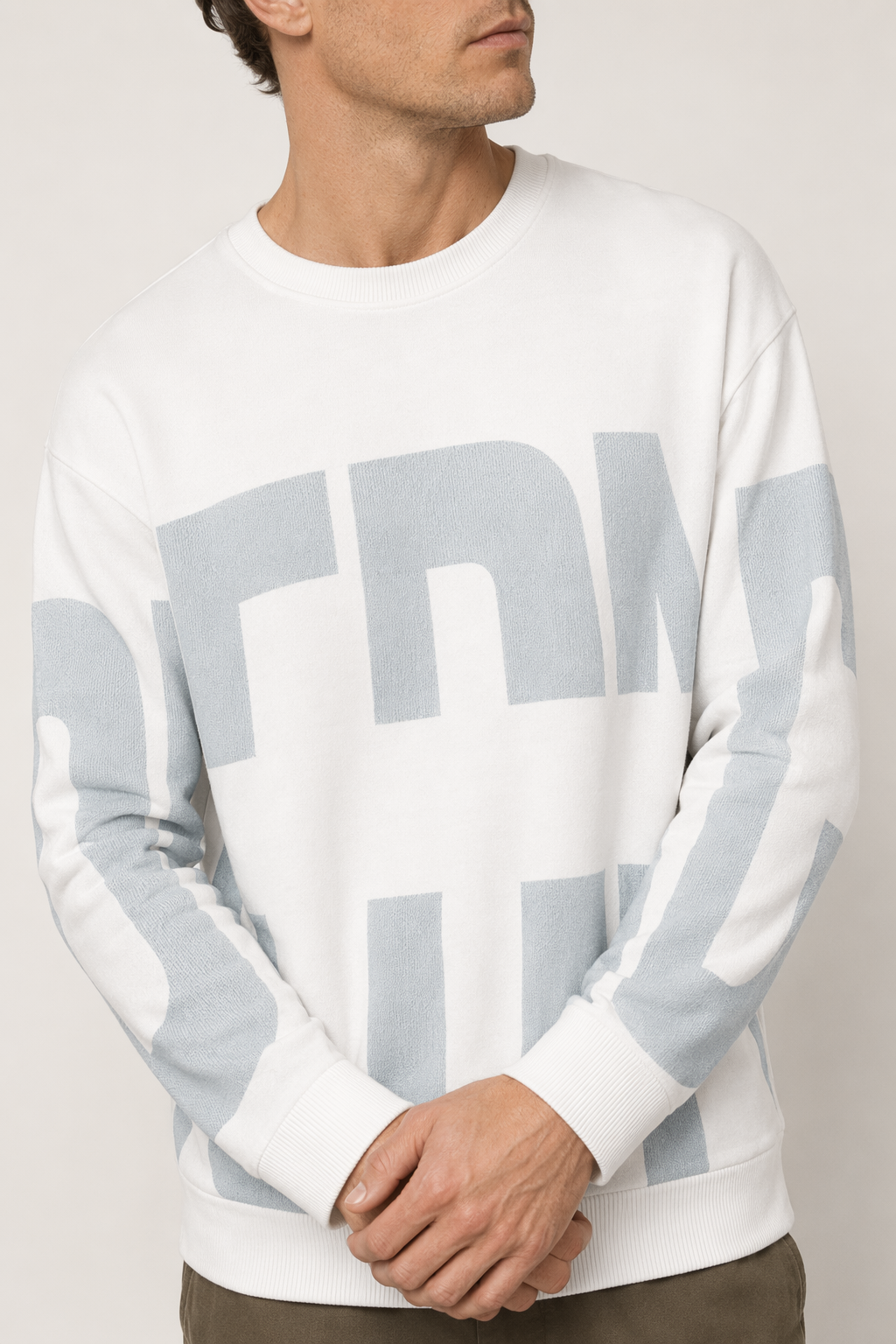 Stylish Logo Sweatshirt for Men in 3 Color Options White