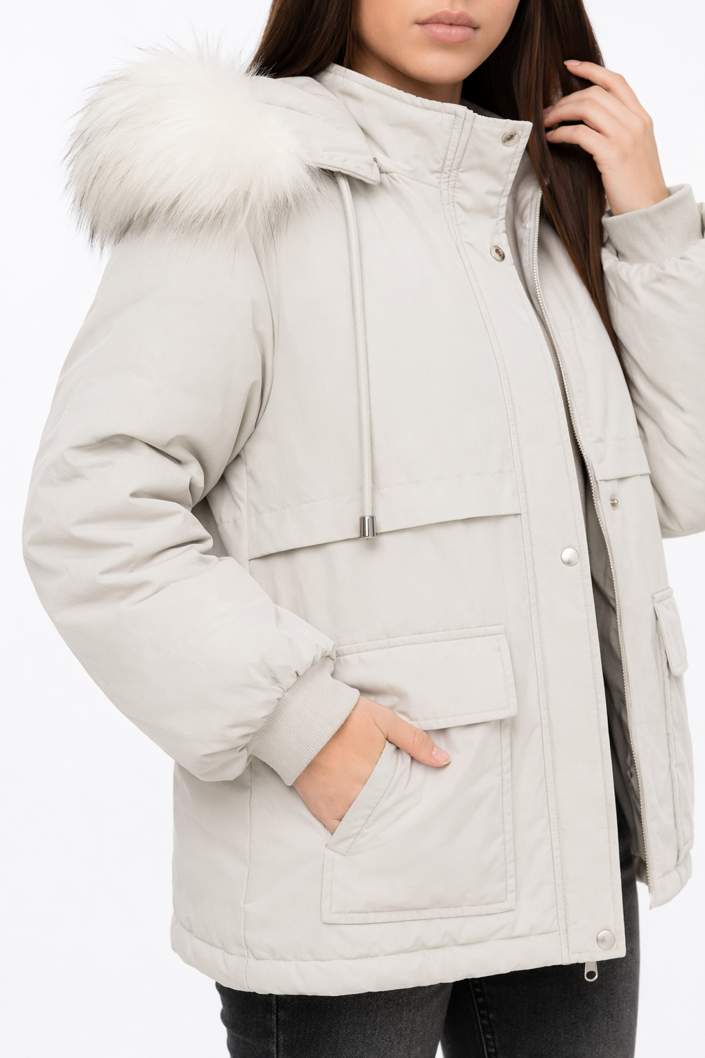 Short Hooded Puffy Winter Coat for Women Default