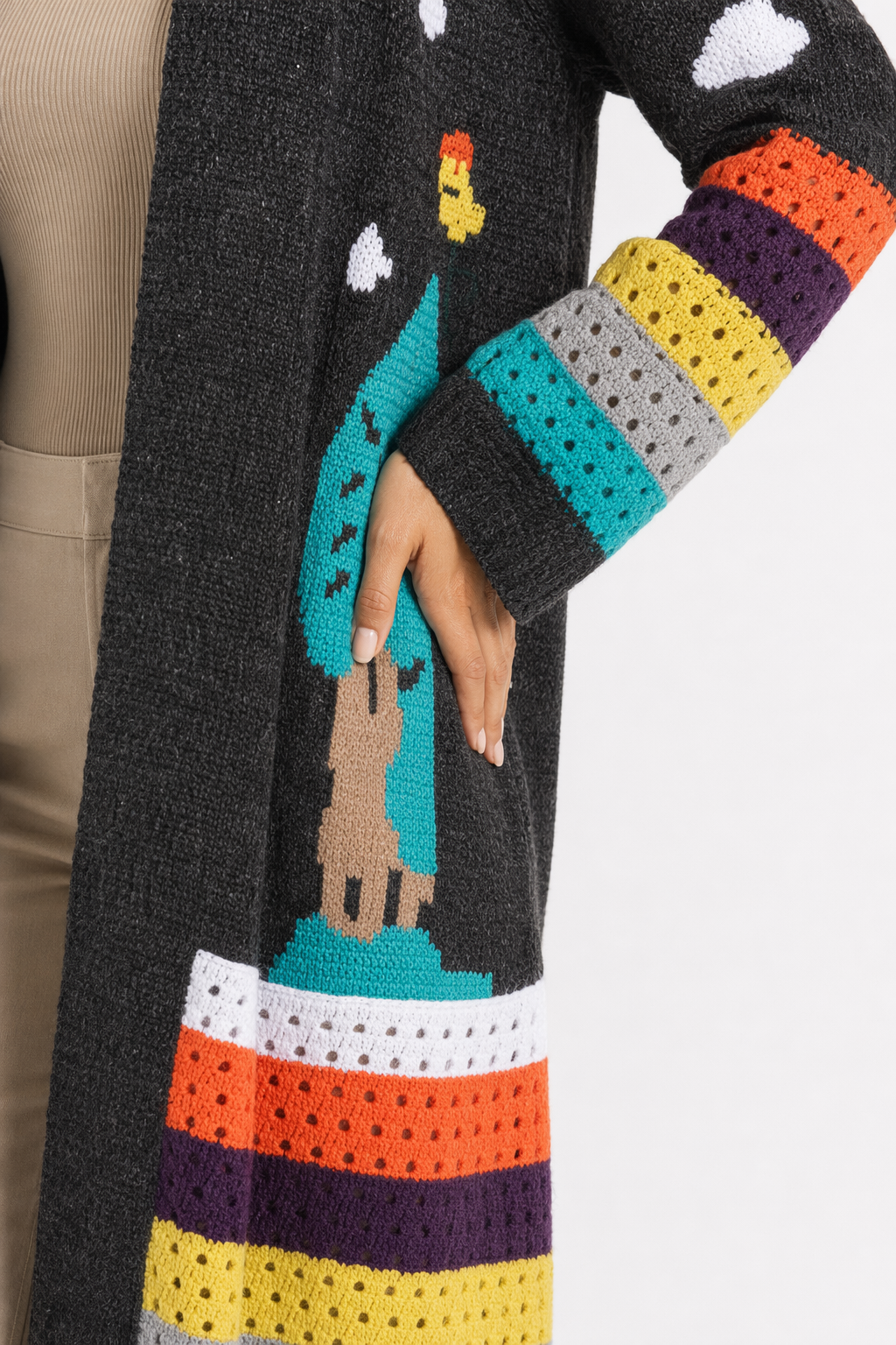 Long Graphic Cardigan for Women Default