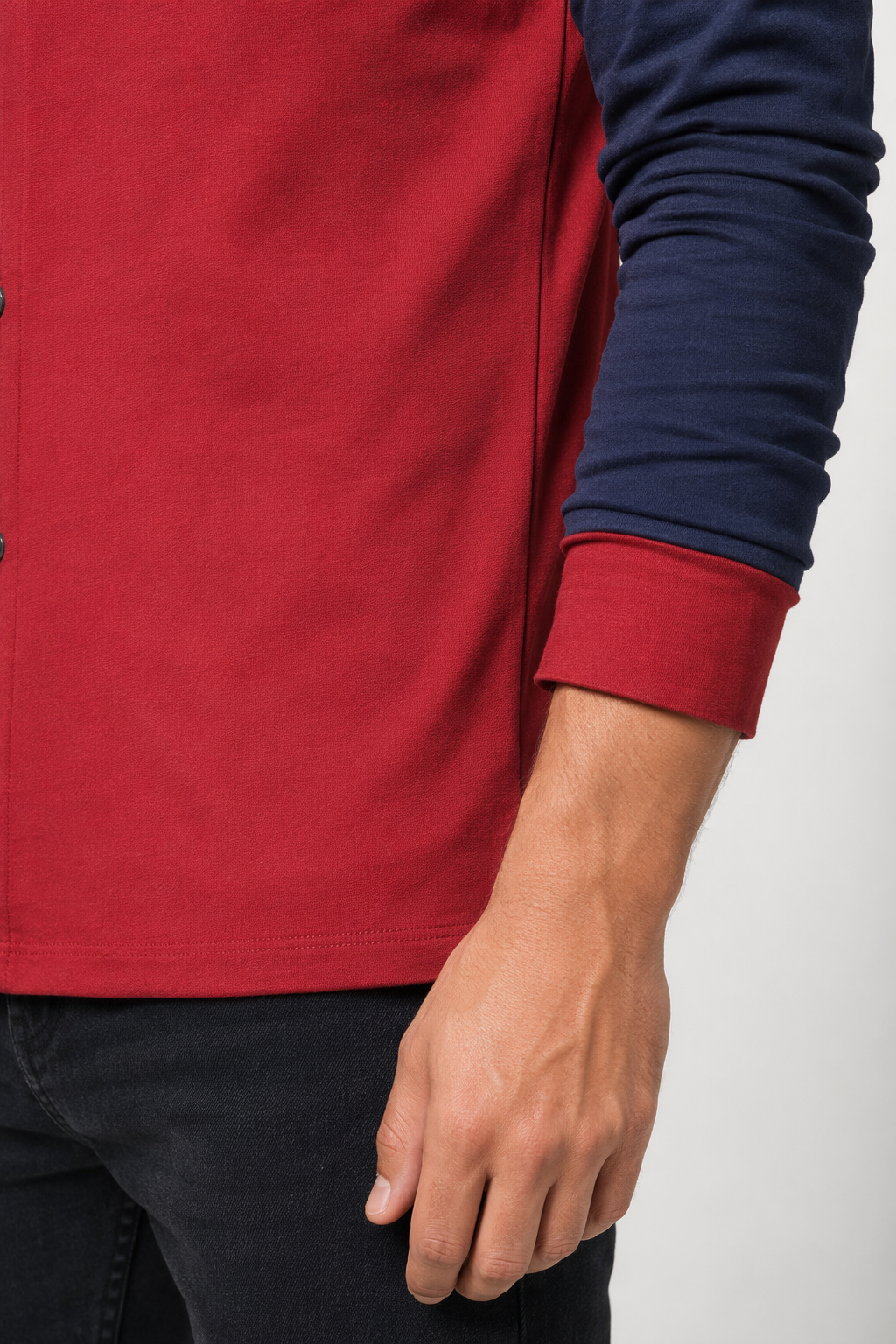 Vest-Enhanced Men's Layered Shirt Red