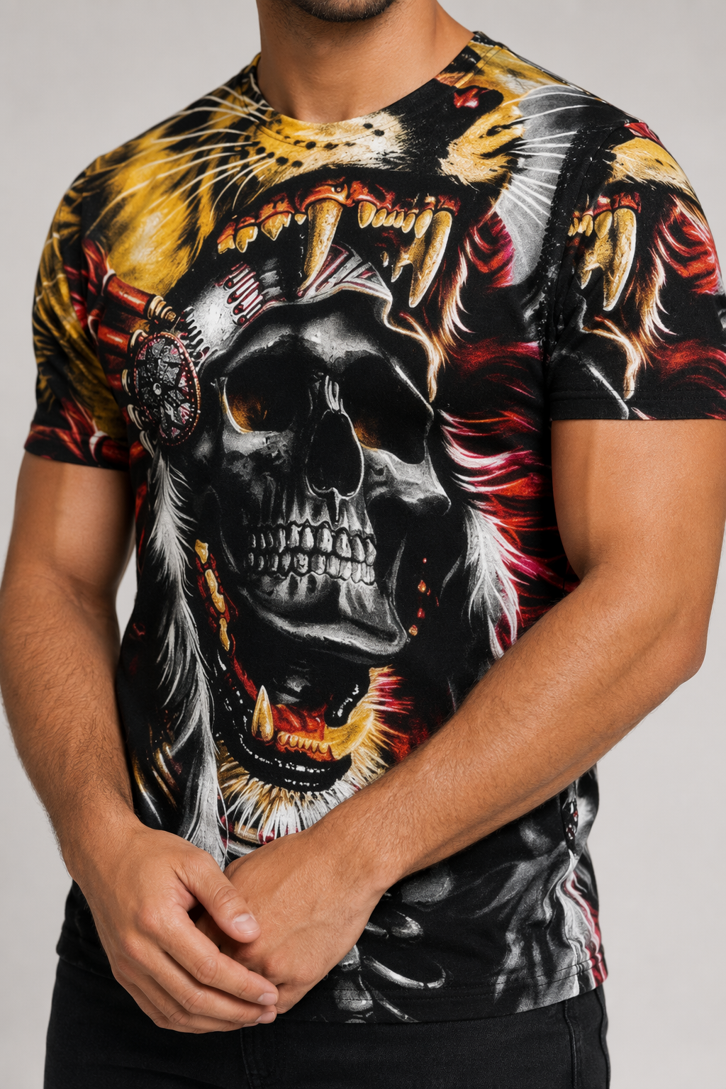 Vintage Skull Graphic Tee for Men Style 3