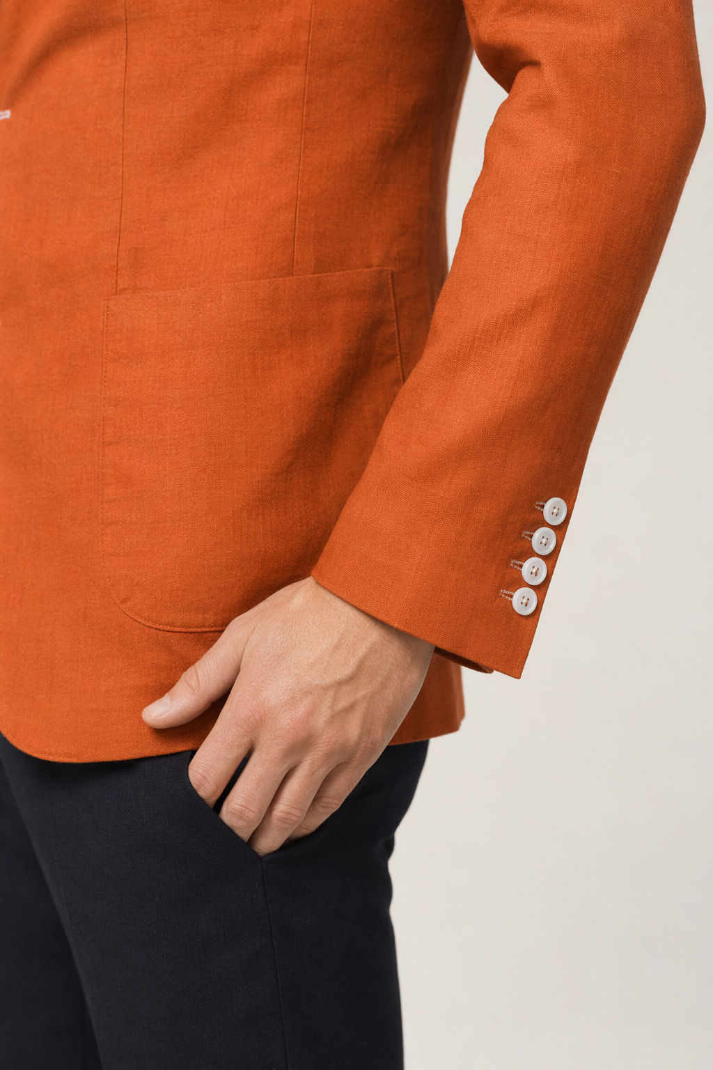 Linen Blazer for Men - Two Button Stylish Jacket Orange