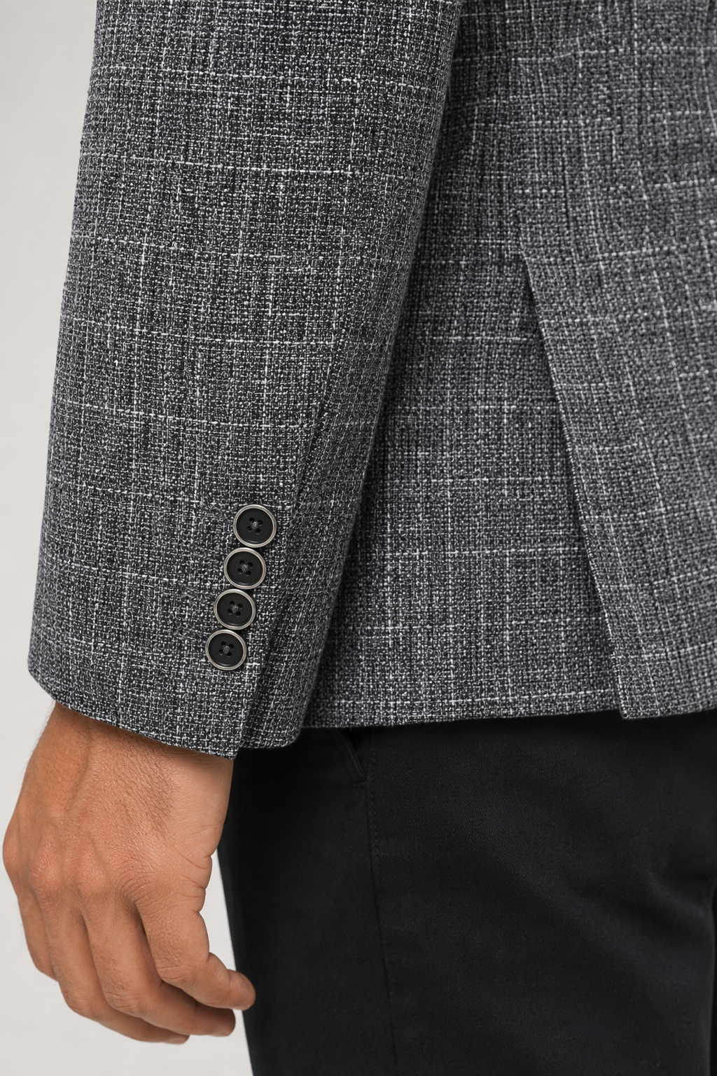 Houndstooth Classic Men's Blazer Gray