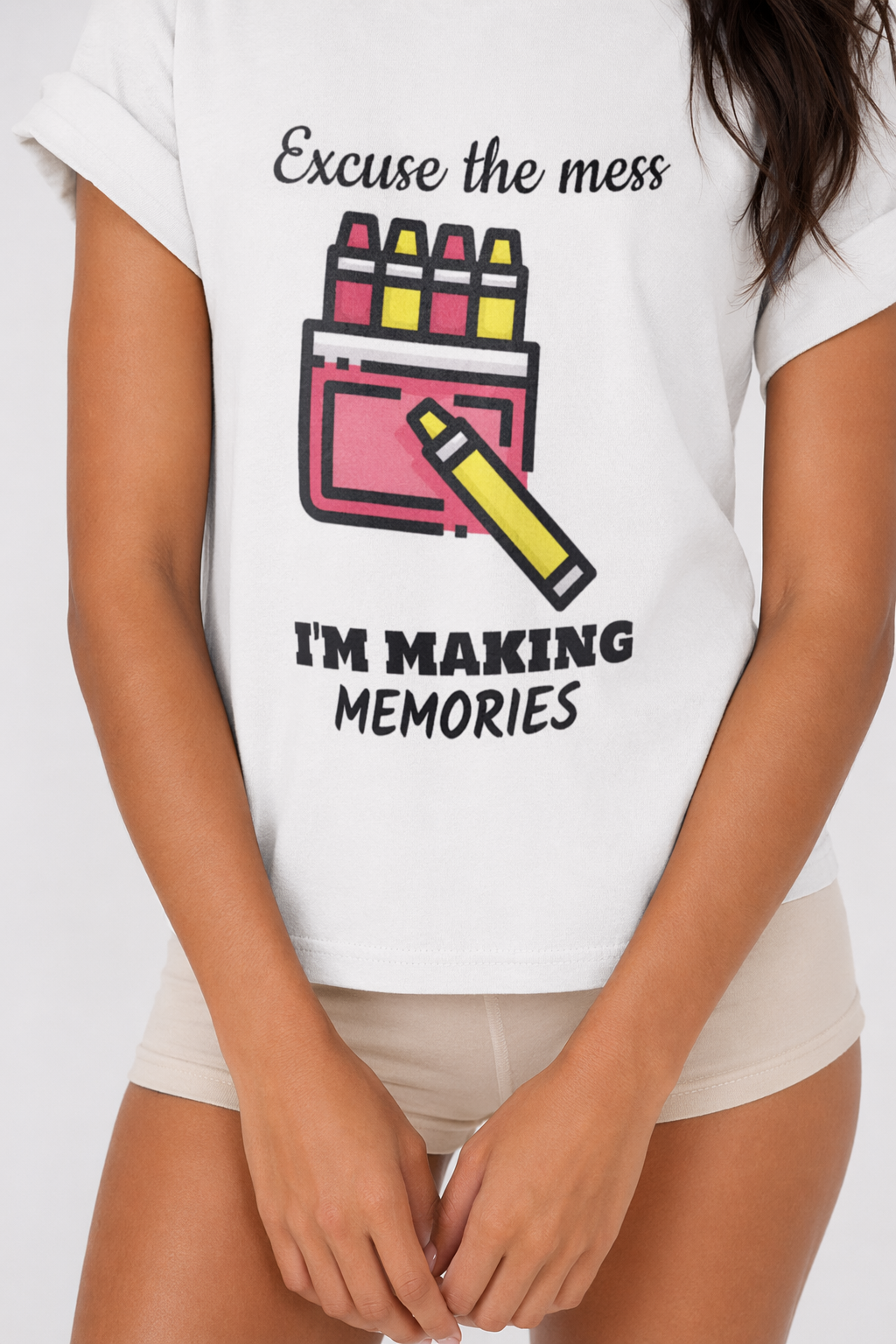 Messy Girls Apology Tee for Kids White