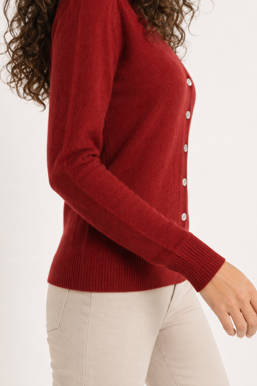 Slim Fit Cardigan for Women - Korean Inspired Design Burgundy