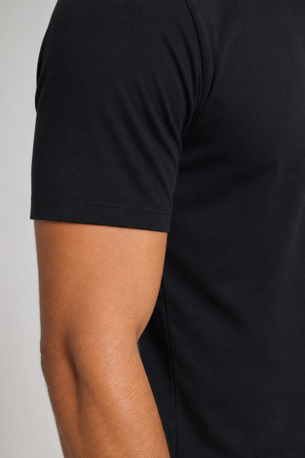 Half-Zip Polo Shirt for Men featuring Collar Embellishments Black