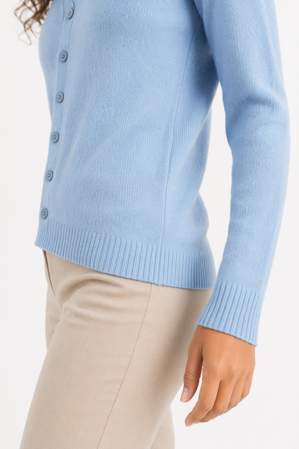 Slim Fit Cardigan for Women - Korean Inspired Design Light Blue