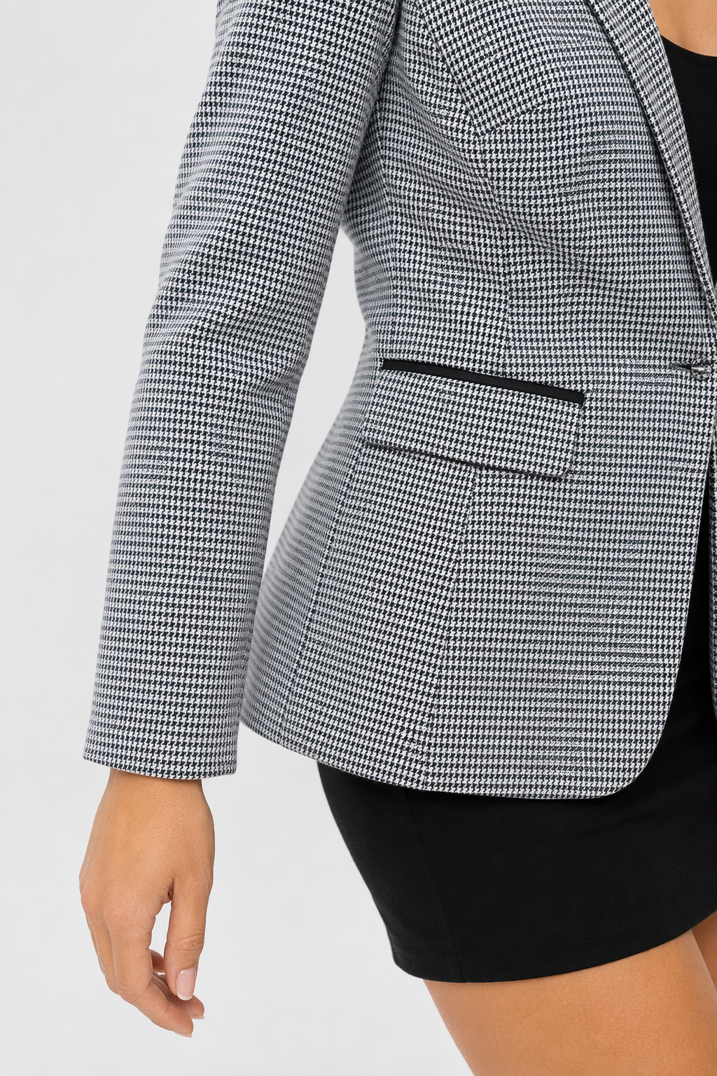 Slim Fit Houndstooth Blazer for Women Default