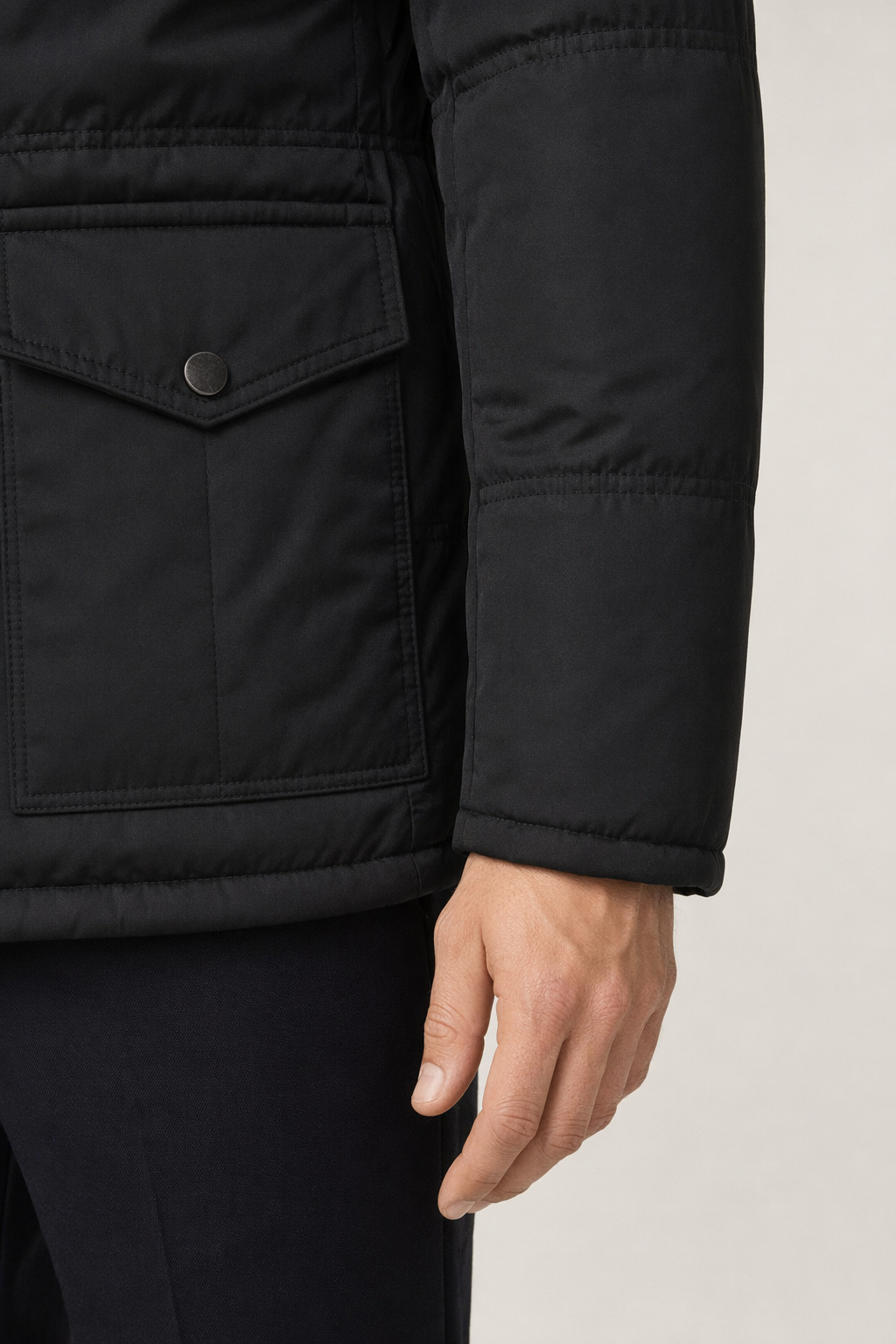 Detachable Hooded Men's Fur-Lined Jacket Default